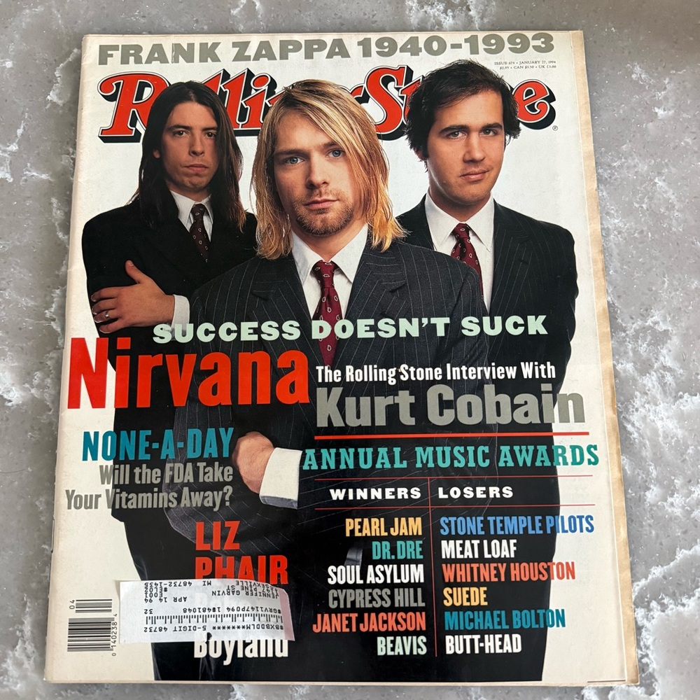 Rolling Stone Magazine January 27, 1994 featuring Nirvana